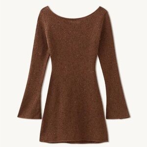 ASTA RESORT • Maya Longsleeve Mini Dress - Chocolate Sequin • Size SM